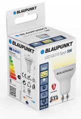5 tuotteen paketti, Blaupunkt LED-lamppu GU10 500lm 5W 2700K hinta ja tiedot | Blaupunkt Kodin remontointi | hobbyhall.fi