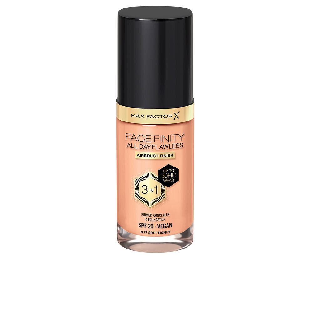 Peitevoide ja meikkivoide Max Factor Facefinity 3in1, Soft Honey 77, 30 ml hinta ja tiedot | Meikkivoiteet ja puuterit | hobbyhall.fi