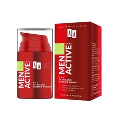 Kasvovoide AA Men Active Care 3in1 miehille, 50 ml hinta ja tiedot | Kasvovoiteet | hobbyhall.fi