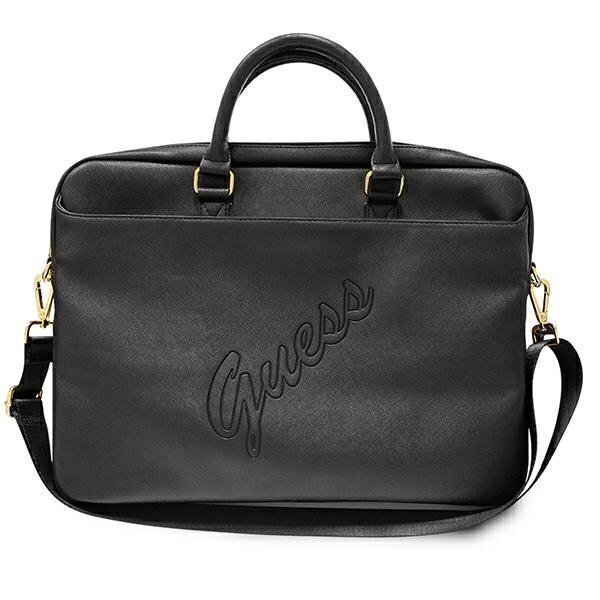 Guess Saffiano Script Musta tietokonelaukku, 15" (~ 38 cm) hinta ja tiedot | Tietokonelaukut | hobbyhall.fi