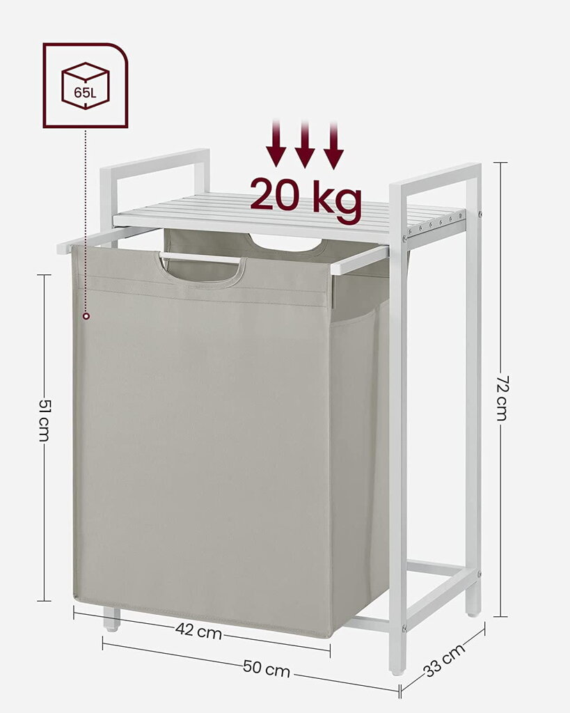 Kylpyhuonekaappi Leobert BLH101W01, harmaa/valkoinen hinta ja tiedot | Kylpyhuoneen sisustus | hobbyhall.fi