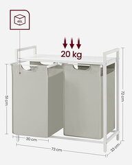 Kylpyhuonekaappi Leobert BLH201W01, harmaa/valkoinen hinta ja tiedot | Kylpyhuoneen sisustus | hobbyhall.fi