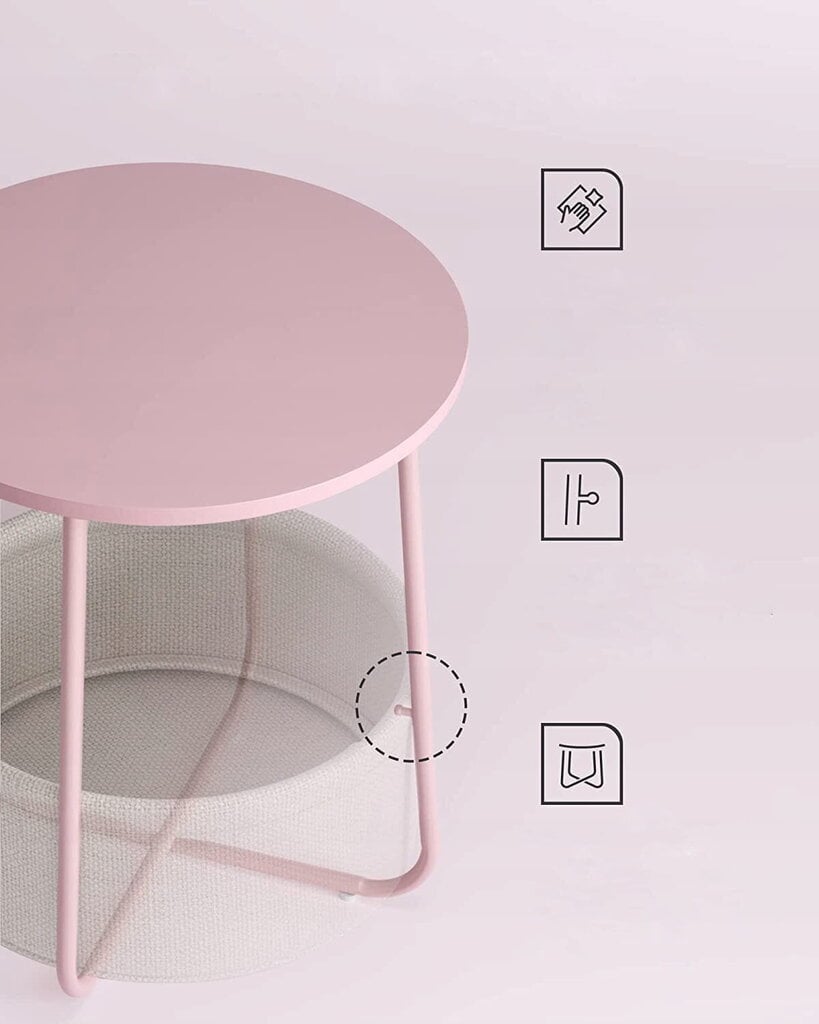 Sohvapöytä Leobert LET223R61, vaaleanpunainen/valkoinen hinta ja tiedot | Sohvapöydät | hobbyhall.fi