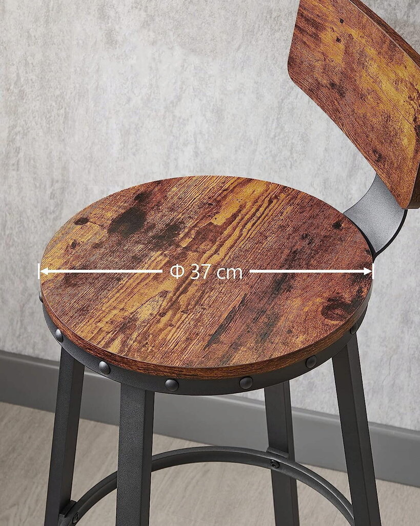 2 tuolin sarja Leobert LBC026B01V1, musta/ruskea hinta ja tiedot | Ruokapöydän tuolit | hobbyhall.fi
