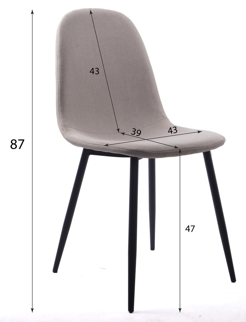 leobert Dart 3 tuolin setti, harmaa/musta hinta ja tiedot | Ruokapöydän tuolit | hobbyhall.fi
