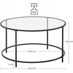 Sohvapöytä Leobert LGT021B01, läpinäkyvä/musta hinta ja tiedot | Sohvapöydät | hobbyhall.fi