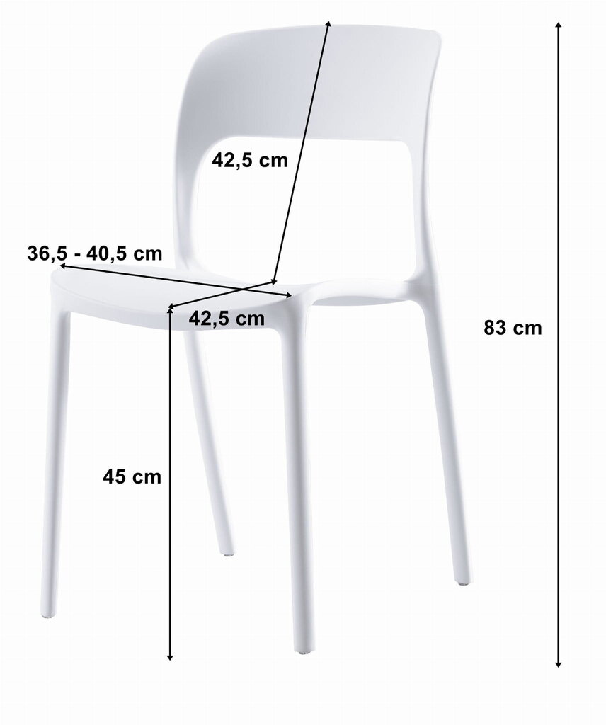 2 tuolin sarja Leobert Ipos, valkoinen hinta ja tiedot | Ruokapöydän tuolit | hobbyhall.fi
