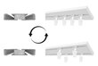 DUO SLIM aluminum splint complete with safety pin, 180 cm, white hinta ja tiedot | Verhotangot | hobbyhall.fi