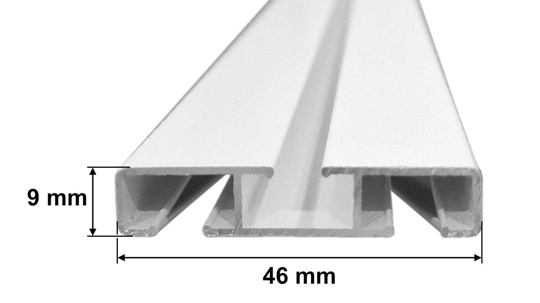 DUO SLIM aluminum splint complete with safety pin, 200 cm, white hinta ja tiedot | Verhotangot | hobbyhall.fi