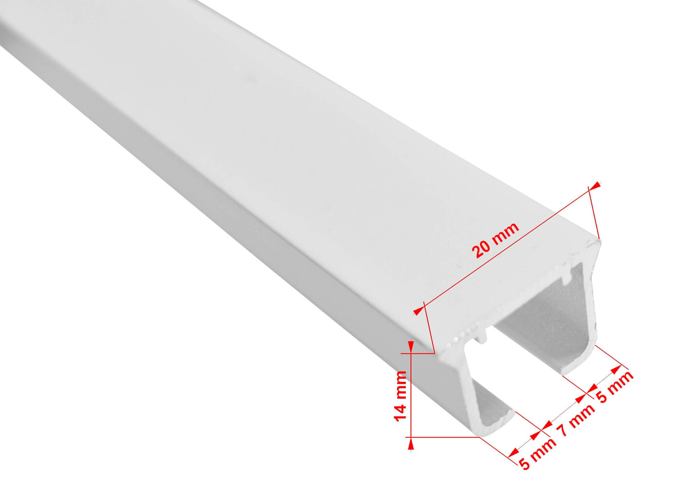 SINGLE yksittäinen valkoinen alumiinikisko sammakolla, 250 cm hinta ja tiedot | Verhotangot | hobbyhall.fi