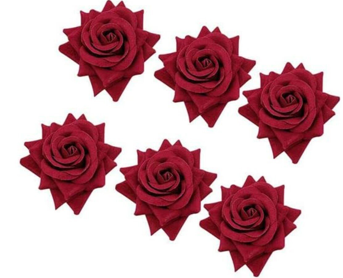 Lautasliinasormukset Punainen ruusu, 6 kpl hinta ja tiedot | Pöytäliinat, tabletit ja lautasliinat | hobbyhall.fi