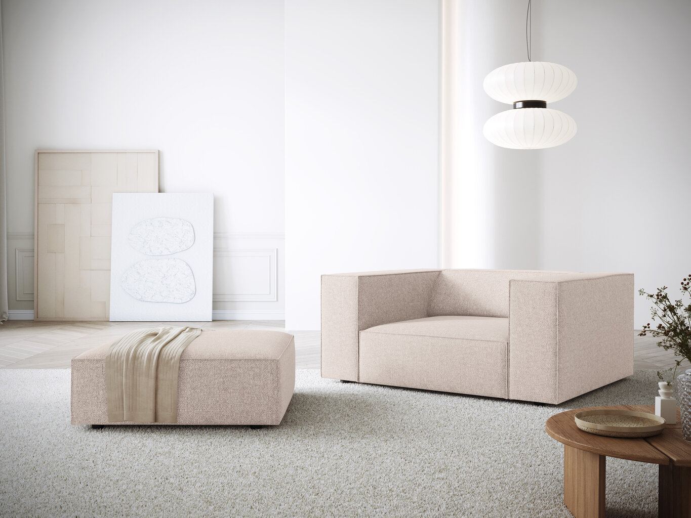 Pouf Cosmopolitan Design Arendal, beige hinta ja tiedot | Säkkituolit, rahit ja penkit | hobbyhall.fi