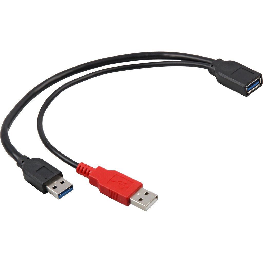 Delock USB 3.0 AMx2->AF 30cm hinta ja tiedot | Kaapelit ja adapterit | hobbyhall.fi