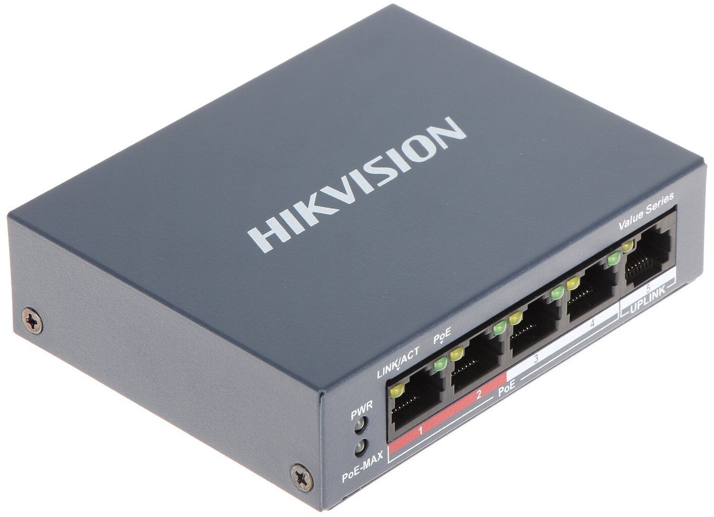 Hikvision-kytkin poe ds-3e0105p-e/m(b) 4 porttia hikvision hinta ja tiedot | Verkkokytkimet | hobbyhall.fi