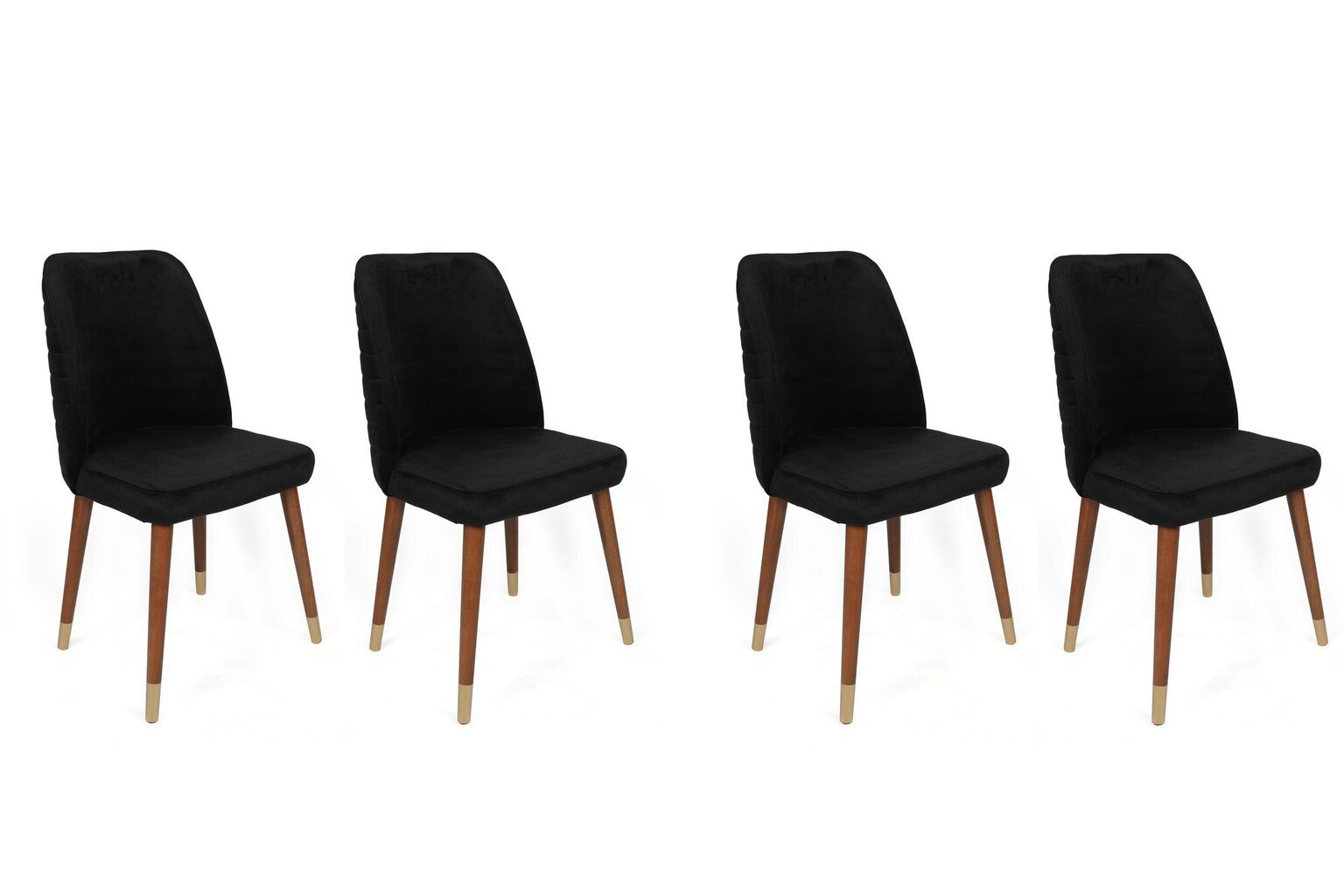 4-osainen tuolisarja, Asir, musta/ruskea/kulta hinta ja tiedot | Ruokapöydän tuolit | hobbyhall.fi
