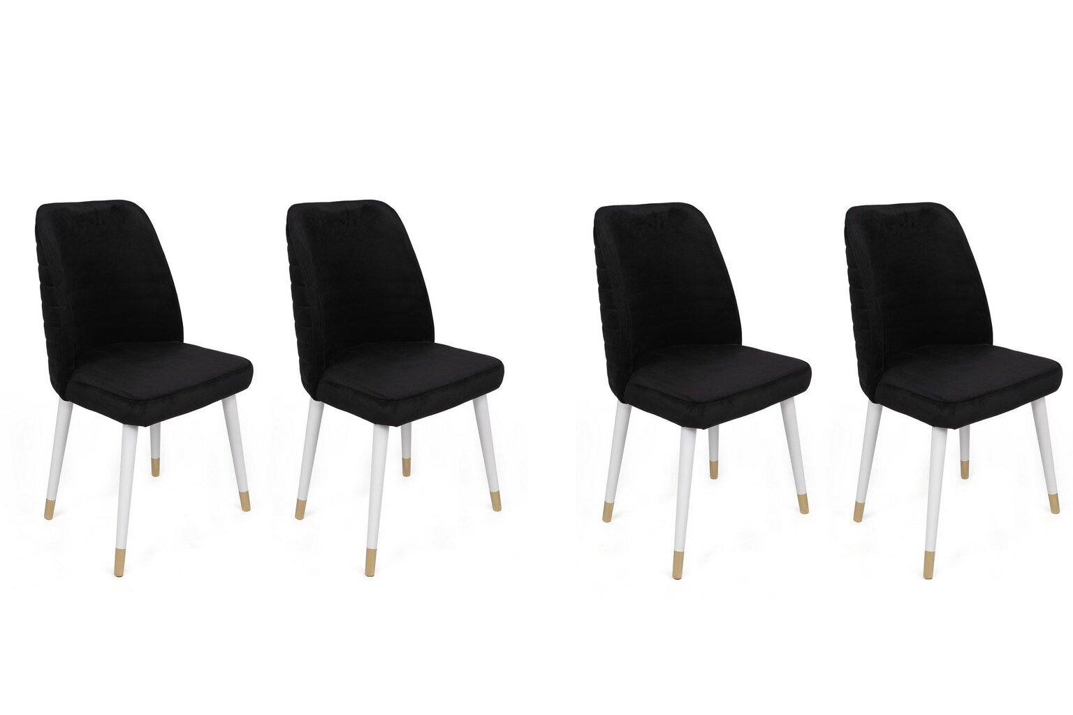 4-osainen tuolisarja, Asir, musta/valkoinen/kulta hinta ja tiedot | Ruokapöydän tuolit | hobbyhall.fi