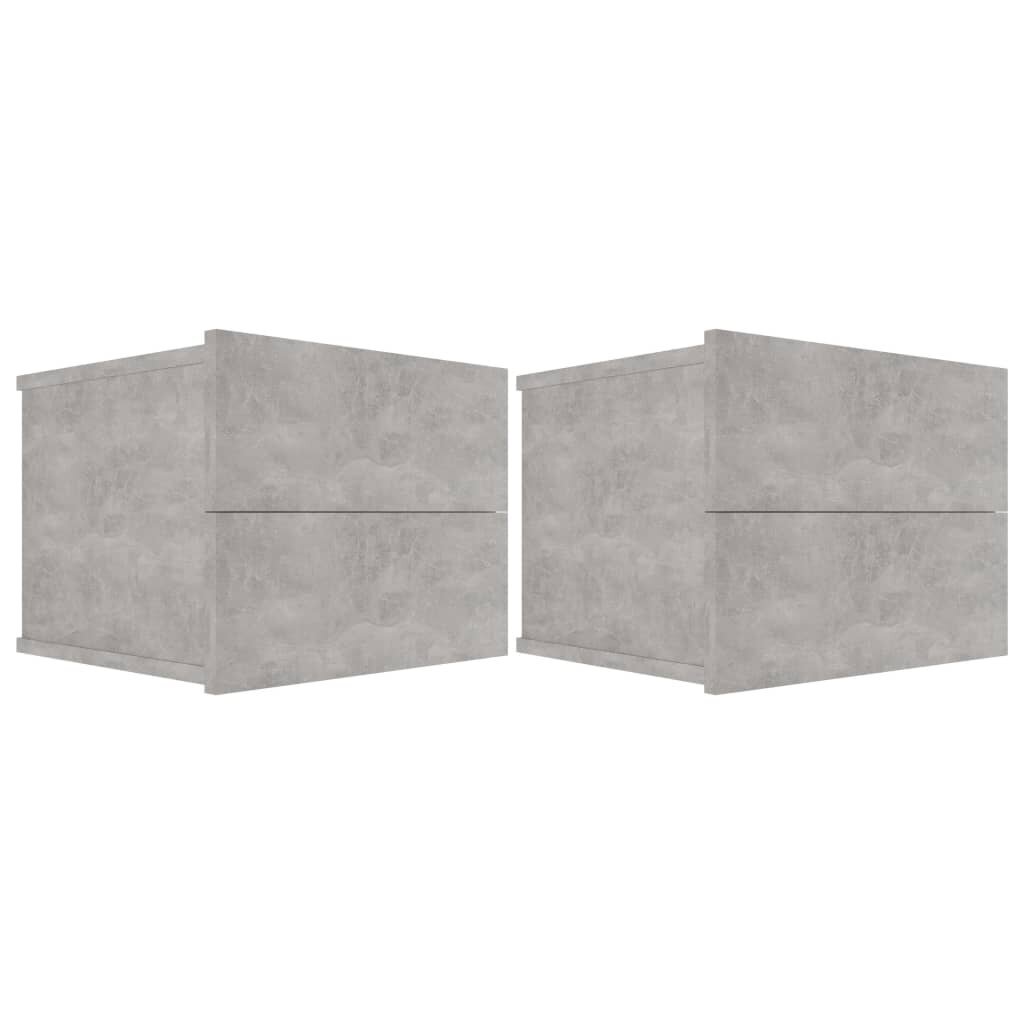 vidaXL Yöpöydät 2kpl betoninharmaa 40x30x30 cm lastulevy hinta ja tiedot | Yöpöydät | hobbyhall.fi