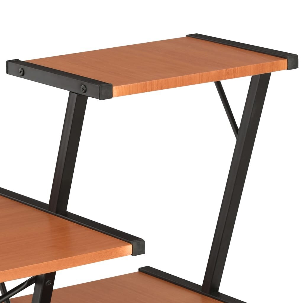 vidaXL Työpöytä hyllyllä musta ja ruskea 116x50x93 cm hinta ja tiedot | Tietokonepöydät ja työpöydät | hobbyhall.fi