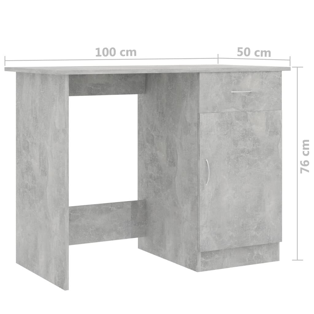 vidaXL Työpöytä betoninharmaa 100x50x76 cm lastulevy hinta ja tiedot | Tietokonepöydät ja työpöydät | hobbyhall.fi