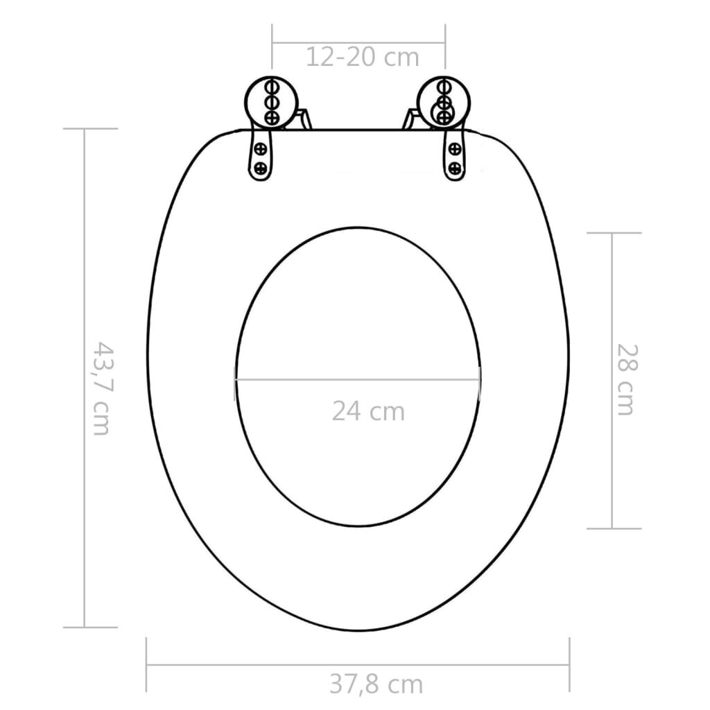 vidaXL WC-istuin soft close kannella MDF simpukkakuosi hinta ja tiedot | WC-istuimen lisätarvikkeet | hobbyhall.fi