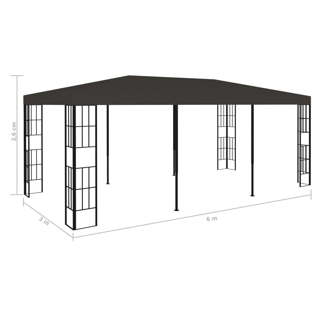 vidaXL Huvimaja 3x6 m antrasiitti hinta ja tiedot | Puutarhapaviljongit | hobbyhall.fi