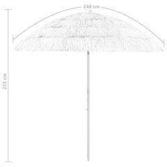 vidaXL Hawaii Rantavarjo valkoinen 240 cm hinta ja tiedot | Aurinkovarjot ja markiisit | hobbyhall.fi