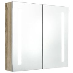 vidaXL LED kylpyhuoneen peilikaappi valkoinen ja tammi 62x14x60 cm hinta ja tiedot | Kylpyhuonekaapit | hobbyhall.fi