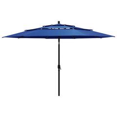 vidaXL 3-tasoinen aurinkovarjo alumiinitanko taivaansininen 3,5 m hinta ja tiedot | Aurinkovarjot ja markiisit | hobbyhall.fi