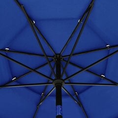 vidaXL 3-tasoinen aurinkovarjo alumiinitanko taivaansininen 3,5 m hinta ja tiedot | Aurinkovarjot ja markiisit | hobbyhall.fi