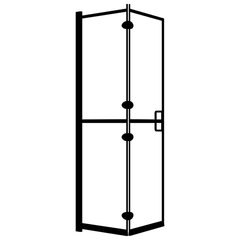 vidaXL Taittuva suihkuseinä ESG 120x140 cm musta hinta ja tiedot | Suihkuseinät ja -ovet | hobbyhall.fi