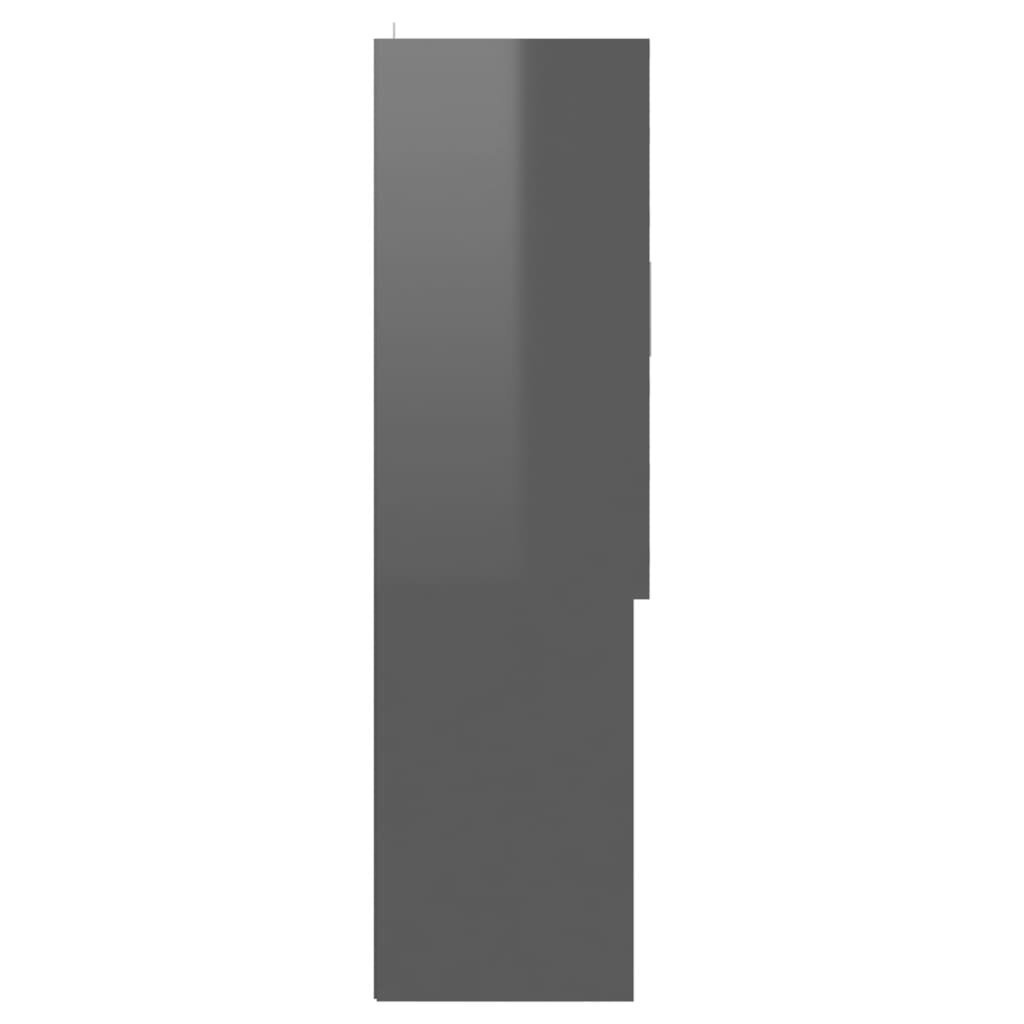 vidaXL Pesukonekaappi korkeakiilto harmaa 70,5x25,5x90 cm hinta ja tiedot | Kylpyhuonekaapit | hobbyhall.fi