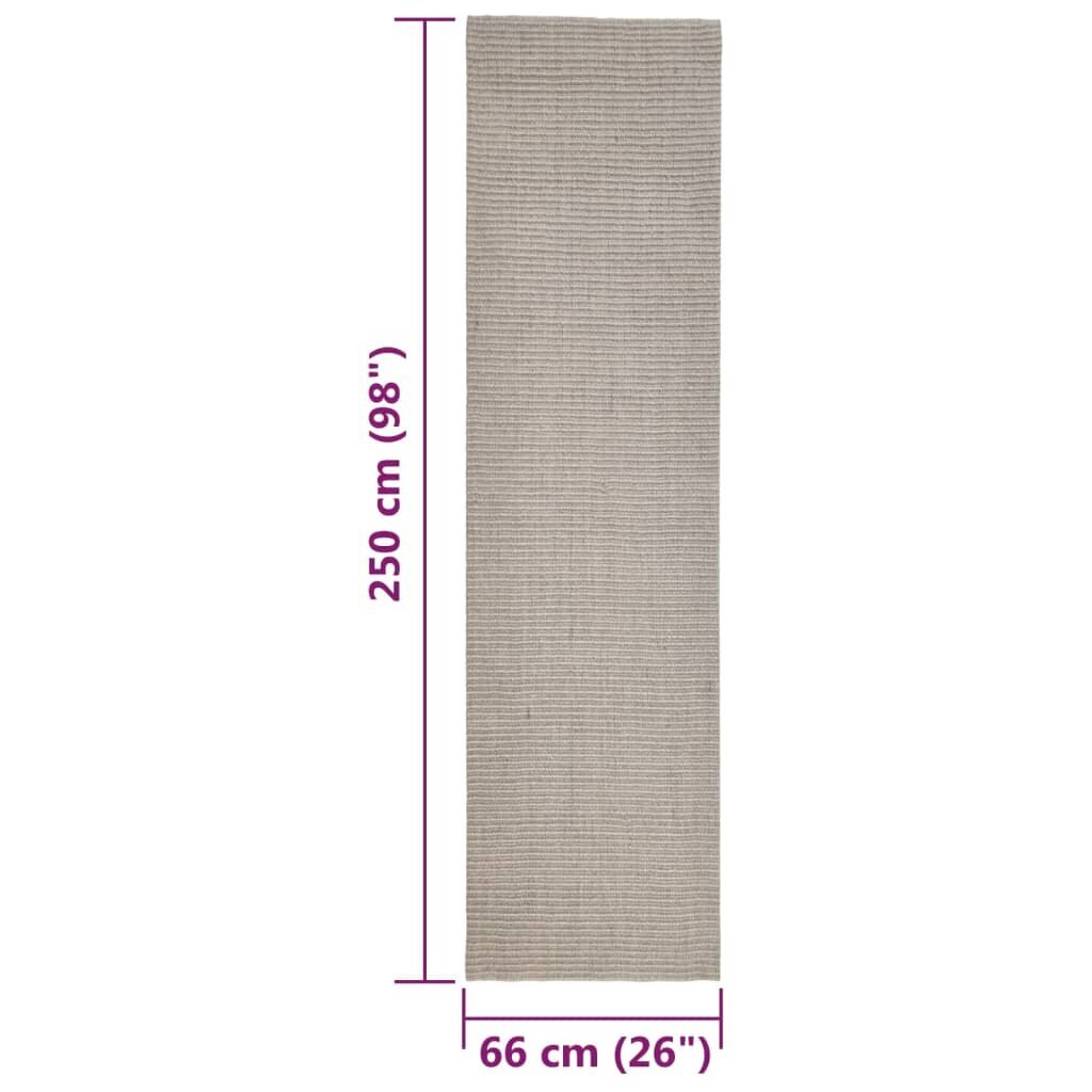 vidaXL Matto luonnollinen sisal 66x250 cm hiekka hinta ja tiedot | Isot matot | hobbyhall.fi