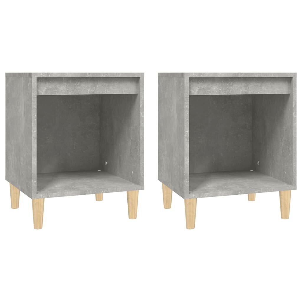 vidaXL Yöpöydät 2 kpl betoninharmaa 40x35x50 cm hinta ja tiedot | Yöpöydät | hobbyhall.fi