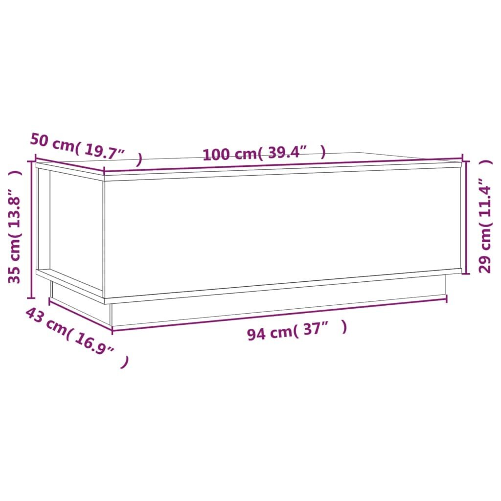 vidaXL Sohvapöytä hunajanruskea 100x50x35 cm täysi mänty hinta ja tiedot | Sohvapöydät | hobbyhall.fi