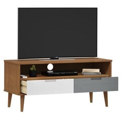 vidaXL TV-taso MOLDE ruskea 106x40x49 cm täysi mänty hinta ja tiedot | TV-tasot | hobbyhall.fi