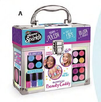 Meikkisarja CraZArt Shimmer N Sparkle Glam & Go Beauty Caddy hinta ja tiedot | Lasten ja äitiysajan kosmetiikka | hobbyhall.fi