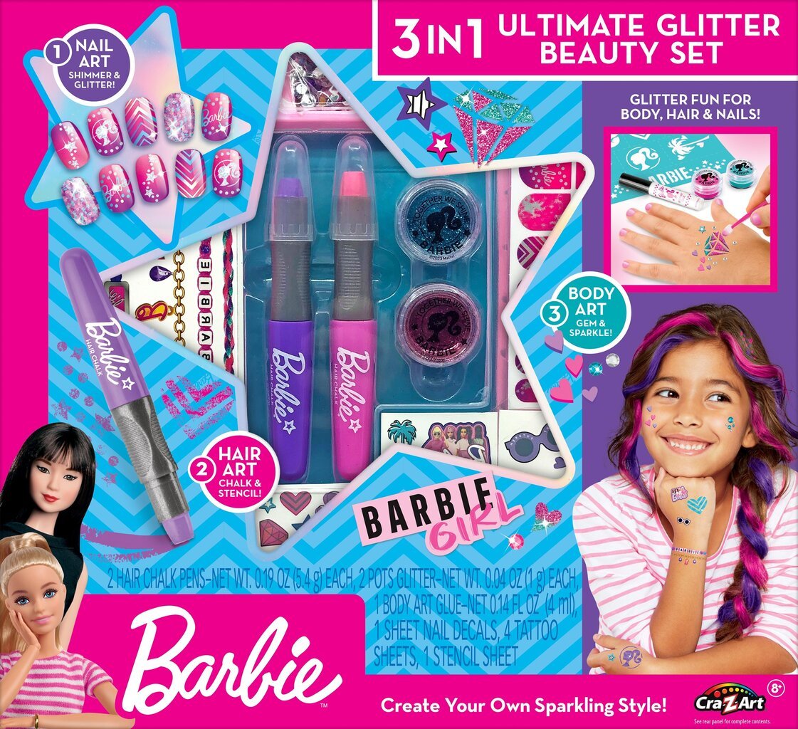 Kosmetiikkasetti Barbie Ultimate Glitter Beauty Style hinta ja tiedot | Lasten ja äitiysajan kosmetiikka | hobbyhall.fi