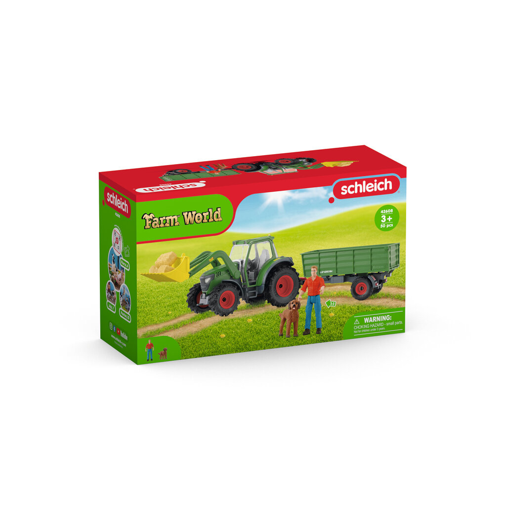 Traktori perävaunulla Farm World Schleich, vihreä hinta ja tiedot | Poikien lelut | hobbyhall.fi