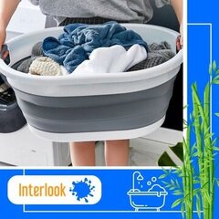 Interlook 26l pyykkikori, valkoinen/harmaa hinta ja tiedot | Kuivaustelineet ja tarvikkeet | hobbyhall.fi