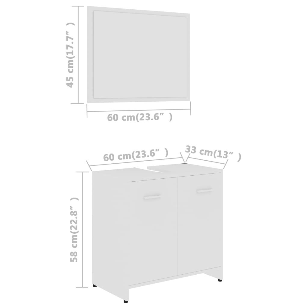 vidaXL Kylpyhuoneen kalustesarja valkoinen tekninen puu hinta ja tiedot | Kylpyhuonekalusteet | hobbyhall.fi