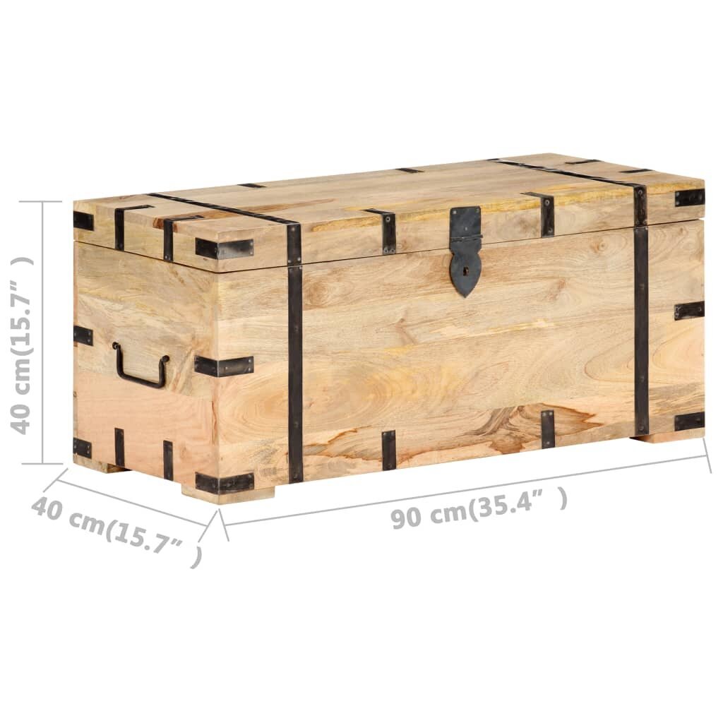 vidaXL Arkku 90x40x40 cm täysi mangopuu hinta ja tiedot | Säilytyslaatikot ja -korit | hobbyhall.fi