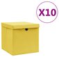 vidaXL Säilytyslaatikot kansilla 10 kpl 28x28x28 cm keltainen hinta ja tiedot | Säilytyslaatikot ja -korit | hobbyhall.fi