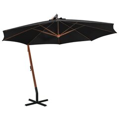 vidaXL Riippuva päivänvarjo tangolla musta 3,5x2,9 m täysi kuusi hinta ja tiedot | Aurinkovarjot ja markiisit | hobbyhall.fi