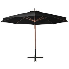 vidaXL Riippuva päivänvarjo tangolla musta 3,5x2,9 m täysi kuusi hinta ja tiedot | Aurinkovarjot ja markiisit | hobbyhall.fi