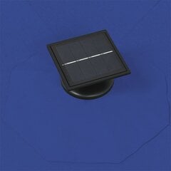 vidaXL Seinäkiinnitteinen aurinkovarjo LED ja tolppa 300 cm sininen hinta ja tiedot | Aurinkovarjot ja markiisit | hobbyhall.fi