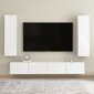 vidaXL TV-tasot 2 kpl korkeakiilto valkoinen 30,5x30x110 cm lastulevy hinta ja tiedot | TV-tasot | hobbyhall.fi