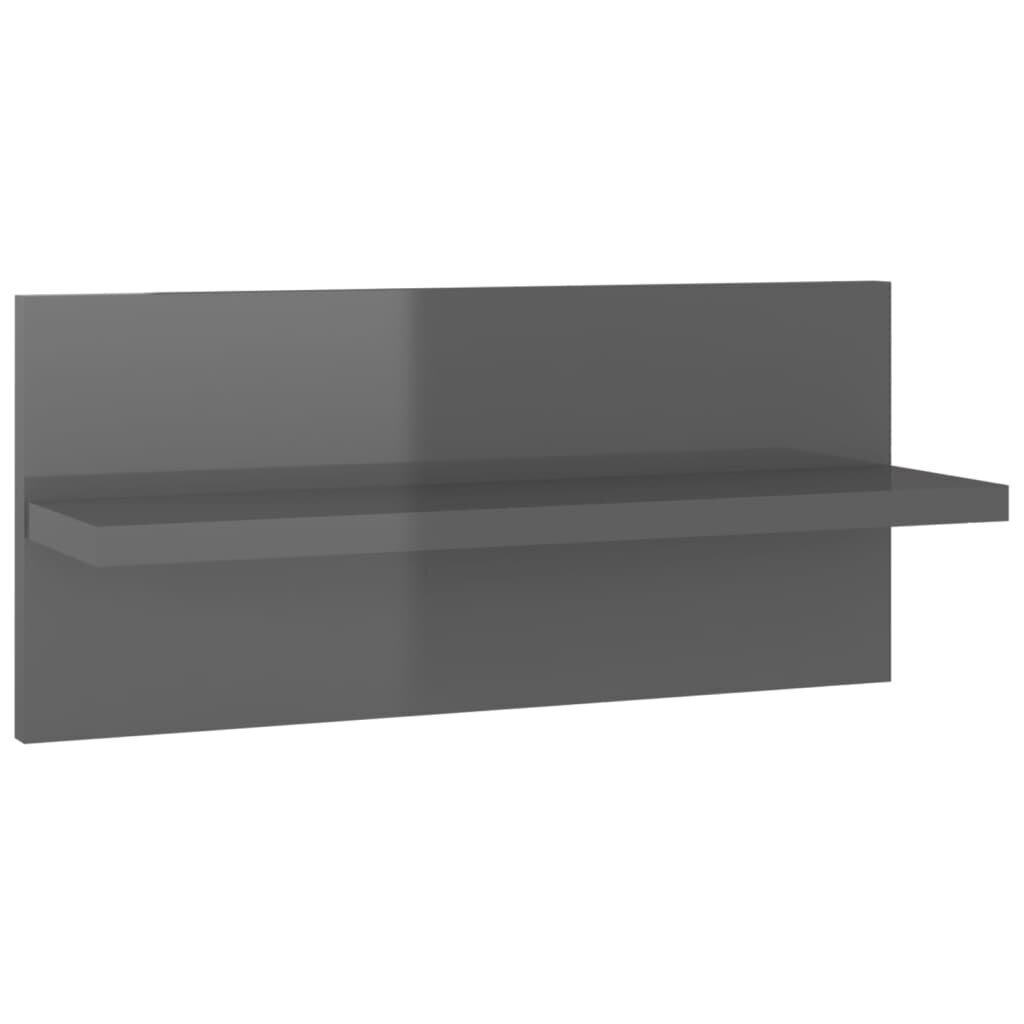 vidaXL Seinähyllyt 4 kpl korkeakiilto harmaa 40x11,5x18 cm hinta ja tiedot | Hyllyt | hobbyhall.fi