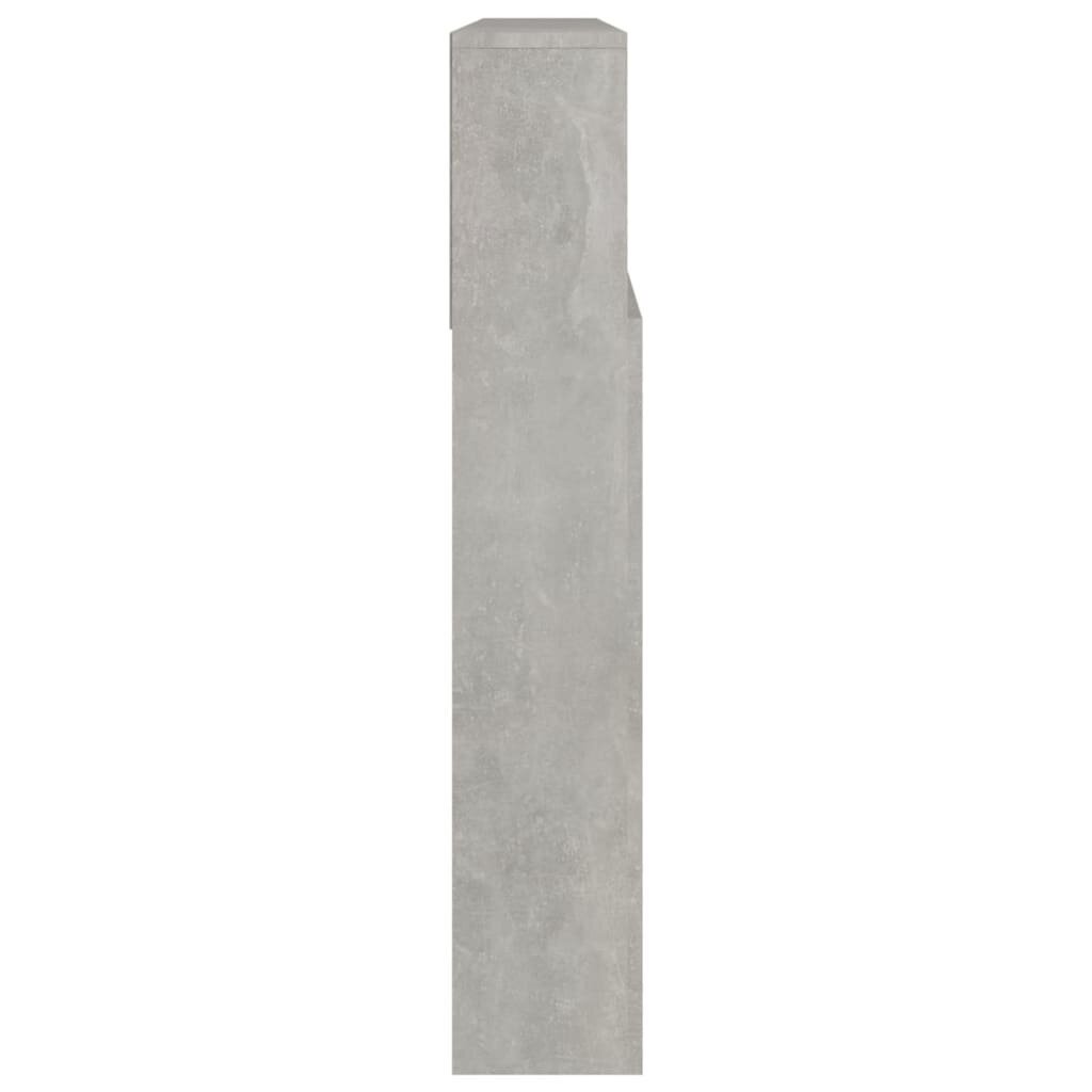 vidaXL Sängynpääty säilytystilalla betoninharmaa 220x19x103,5 cm hinta ja tiedot | Sängyt | hobbyhall.fi
