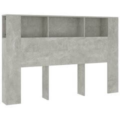 vidaXL Sängynpääty säilytystilalla betoninharmaa 160x18,5x104,5 cm hinta ja tiedot | Sängyt | hobbyhall.fi