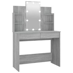 vidaXL Peilipöytä LED-valoilla harmaa Sonoma 96x40x142 cm hinta ja tiedot | Peilipöydät | hobbyhall.fi